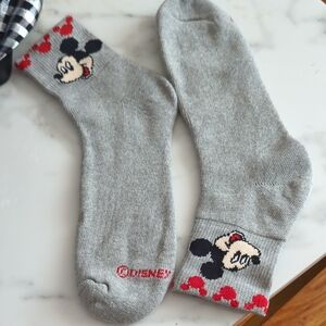 Disney Gray Casual Socks with Mickey Mouse Design
